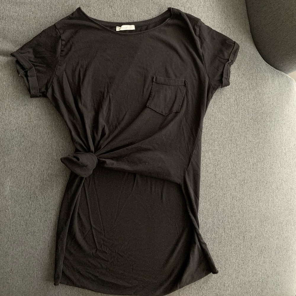 One side tied basic tee